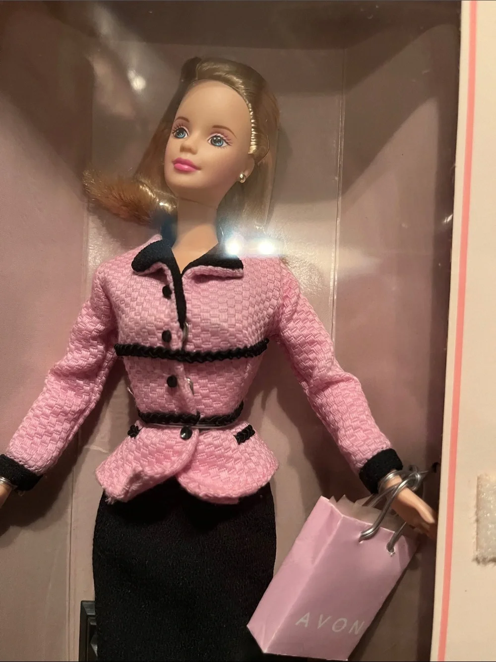 1998 Avon Platinum Blonde Barbie Doll Avon Representative